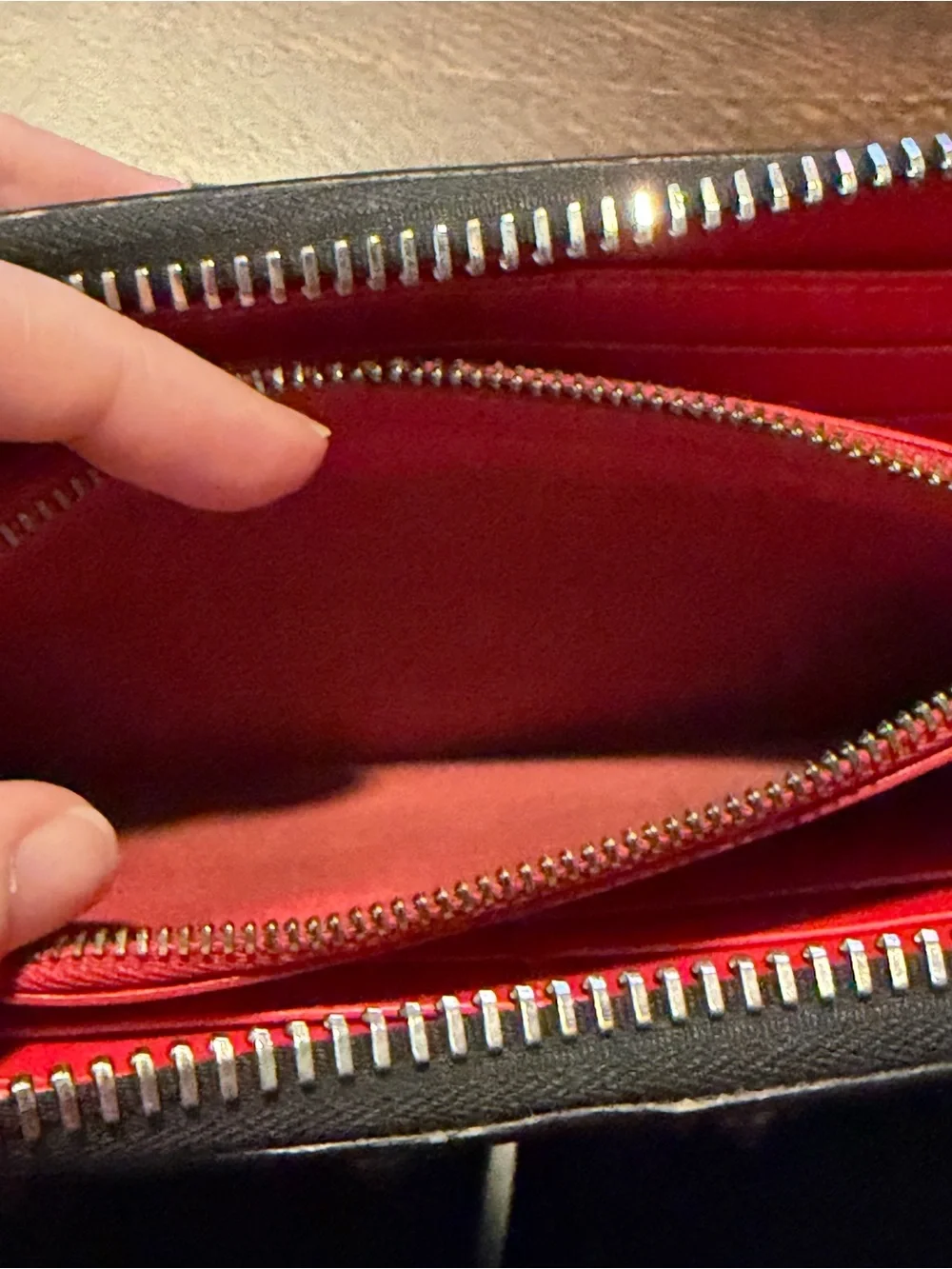 Authentic Christian Louboutin Black Embellished Zip-Around Wallet